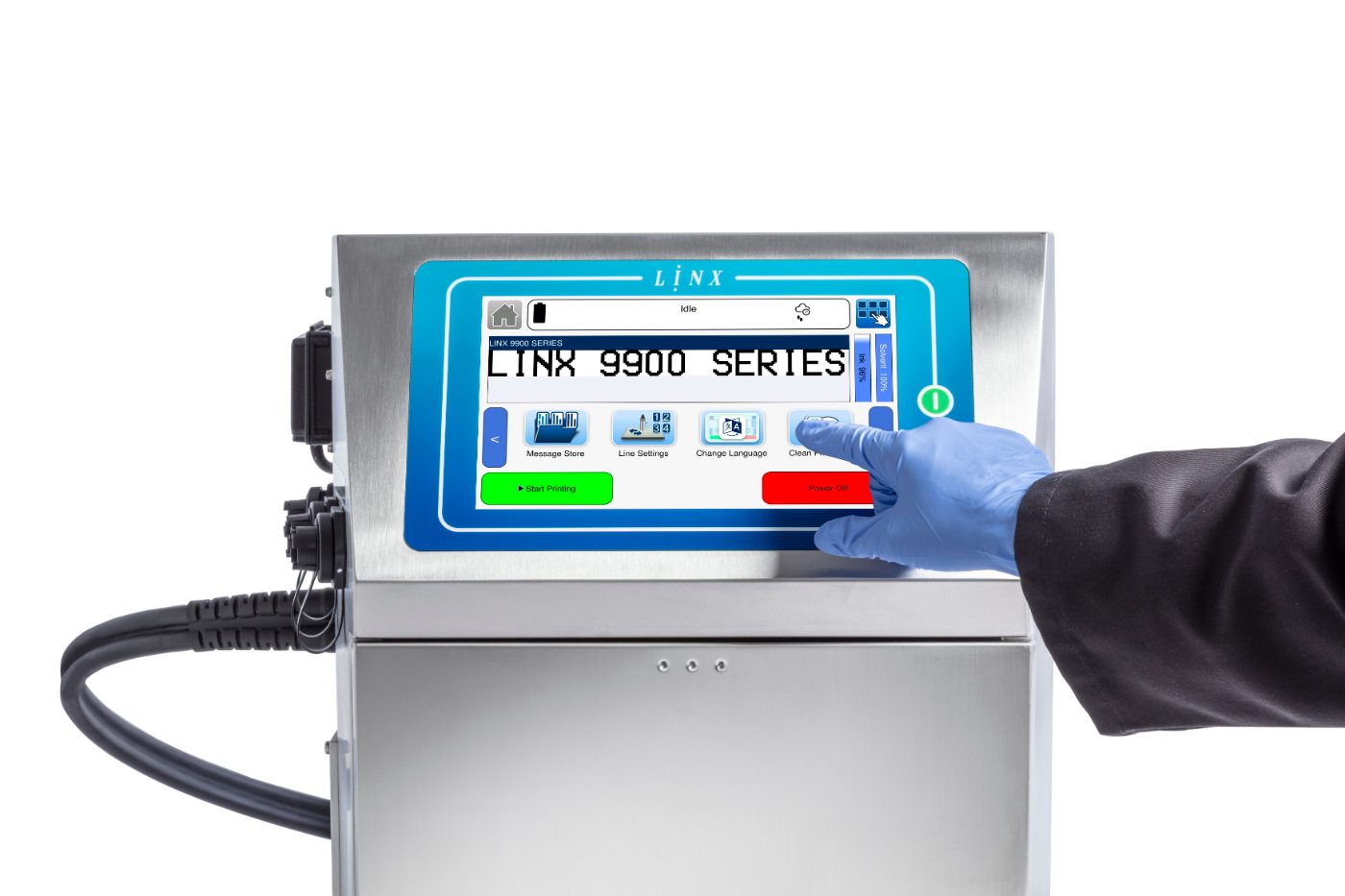 Linx 9900 Seriyası printerinin toxunma ekranından istifadə