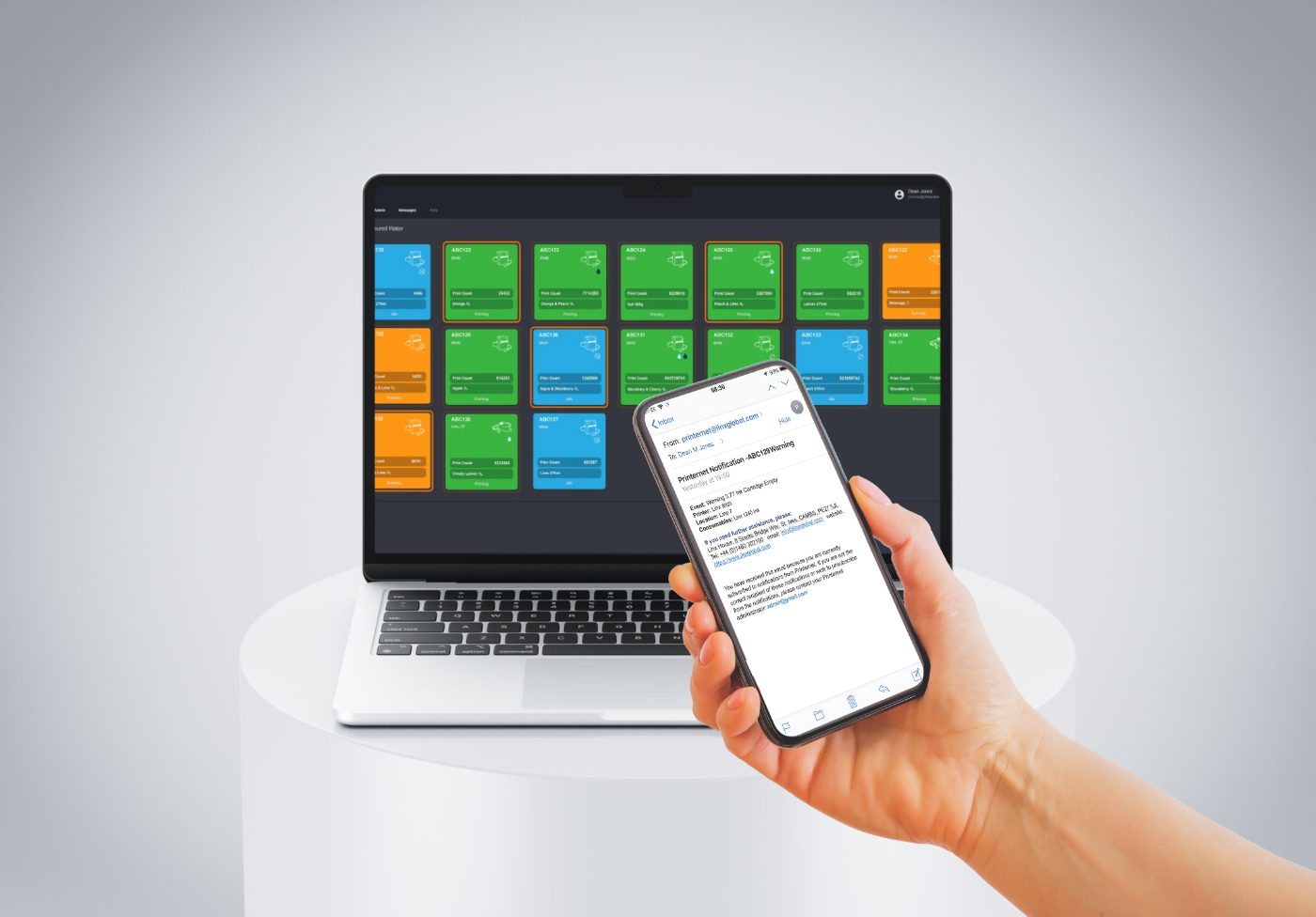 Linx PrinterNet buludi monitorinq platforması